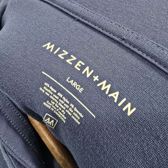 Mizzen And Main Hoodie Mens Large Blue Pullover Sweatshirt Flex 1PO 0987 - Picture 3 of 11